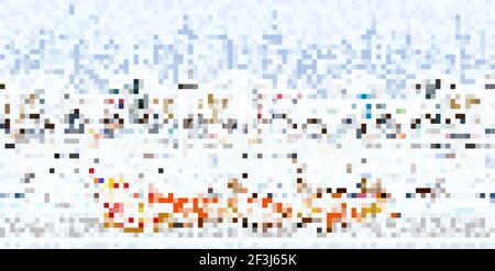 Panorama. Nahtlose Grenze mit einer winterlichen Stadtlandschaft Stock Vektor