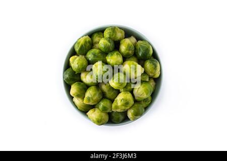 Set von rosenkohl in einer Schüssel isoliert auf weiß Hintergrund Stockfoto