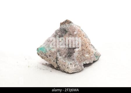 Chalcedon mit Hemimorphite crystal mineral Probe, seltene Erden Stockfoto