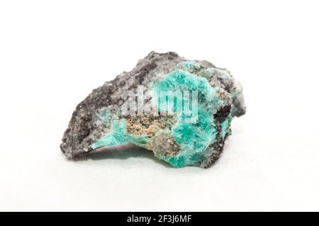 Chalcedon mit Hemimorphite crystal mineral Probe, seltene Erden Stockfoto