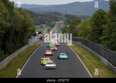 Der Audi R8 LMS Safety Car führt vor dem Start beim ADAC Zürich 24 Stunden Nürburgring, Nordschleife, Deutschland 11 vom 13. Bis 2018. Mai an - Foto Florent Gooden / DPPI Stockfoto