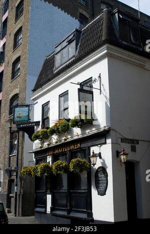 Der historische Mayflower Pub aus dem 17th. Jahrhundert, in der Nähe der Themse, Rotherhithe, London, SE16, England Stockfoto