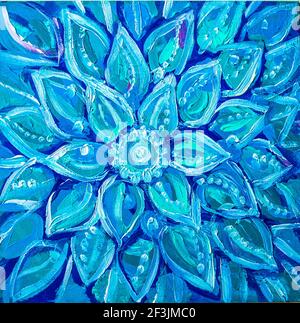 Bunte abstrakte Mandala Hintergrund. Ethnische Motive. Kreis dekorative spirituelle Symbol der Lotusblume. Rundes Ornamentmuster. Element zum Entspannen, ich Stockfoto