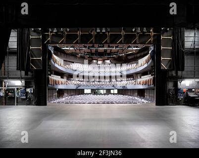 Innere des Theatre Severn, Shrewsbury, Shropshire. Stockfoto