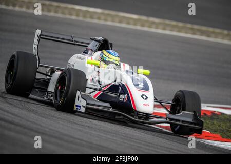 02 SARGEANT Logan (usa), FR 2,0 Eurocup Renault Team R-Ace GP, Aktion beim Eurocup Formel Renault 2,0 Rennen 2018 auf dem Nürburgring vom 14. Bis 16. september in Deutschland - Foto Frederic Le Floc'h / DPPI Stockfoto