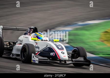 02 SARGEANT Logan (usa), FR 2,0 Eurocup Renault Team R-Ace GP, Aktion beim Eurocup Formel Renault 2,0 Rennen 2018 in Hockenheim vom 21. Bis 23. september, in Deutschland - Foto Clement Luck / DPPI Stockfoto