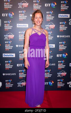 Lizzy Yarnold kommt bei den BT Sport Industry Awards 2014 an Bei Battersea Evolution - London Stockfoto