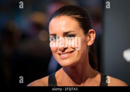 Kirsty Gallacher kommt bei den BT Sport Industry Awards 2014 an Bei Battersea Evolution - London Stockfoto