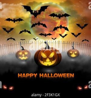 Gruselige Karte für Halloween. Stock Vektor