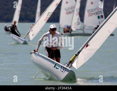 Laser Standard Men's U21 World & European Championships 2013 und Laser Radial Women's U21 World & European Championships 2013, Ungarn, Plattensee - 21/07/2013 - Foto Gabor TURCSI / DPPI - Stockfoto