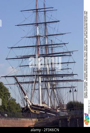 SEGELN - PATRIMONIAL - 16/05/2005 - GREENWICH (UK) - FOTO : WENDY JOHNSON / GARY BLAKE PHOTOMARINE / DPPI CLIPPER CUTTY SARK - SIE WURDE IN DER NACHT 20/05/2007 DURCH FEUER ZERSTÖRT - SIE WURDE AM 22/11/1869 GESTARTET Stockfoto