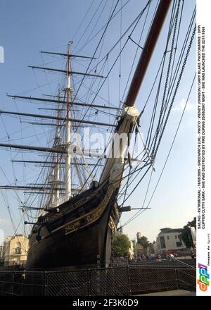 SEGELN - PATRIMONIAL - 16/05/2005 - GREENWICH (UK) - FOTO : WENDY JOHNSON / GARY BLAKE PHOTOMARINE / DPPI CLIPPER CUTTY SARK - SIE WURDE IN DER NACHT 20/05/2007 DURCH FEUER ZERSTÖRT - SIE WURDE AM 22/11/1869 GESTARTET Stockfoto