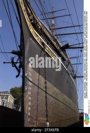 SEGELN - PATRIMONIAL - 16/05/2005 - GREENWICH (UK) - FOTO : WENDY JOHNSON / GARY BLAKE PHOTOMARINE / DPPI CLIPPER CUTTY SARK - SIE WURDE IN DER NACHT 20/05/2007 DURCH FEUER ZERSTÖRT - SIE WURDE AM 22/11/1869 GESTARTET Stockfoto