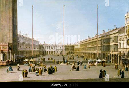 Canaletto, Piazza San Marco (Venedig), Landschaftsmalerei, um 1739 Stockfoto