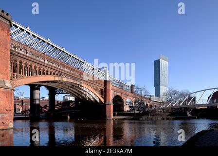 Beetham Tower, Manchester (Hilton Hotel). Von Castlegate aus gesehen. Stockfoto