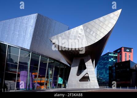 Außenansicht der Lowery Gallery, Salford Quays, Großbritannien Stockfoto