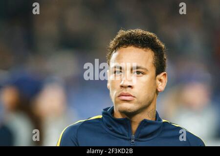 Neymar von Paris Saint Germain schaut während der UEFA Champions League, Gruppe B Fußballspiel zwischen RSC Anderlecht und Paris Saint-Germain am 18. Oktober 2017 im Constant Vanden Stock Stadium in Brüssel, Belgien - Foto Geoffroy Van der Hasselt / DPPI Stockfoto