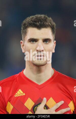 Der Belgier Thomas Meunier während des Freundschaftsspiels zwischen Belgien und Japan am 14. November 2017 im Jan Breydel Stadion in Brügge, Belgien - Foto Geoffroy Van der Hasselt / DPPI Stockfoto