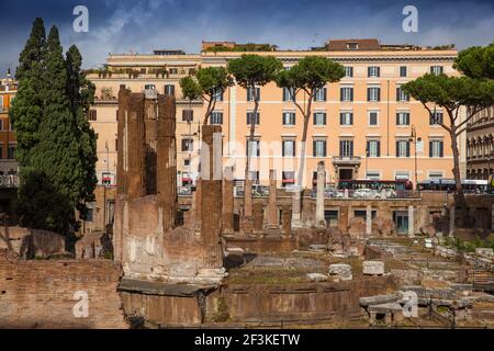 Italien, Latium, Rom, Largo di Torre Argentina, römische Tempel Ruinen Stockfoto