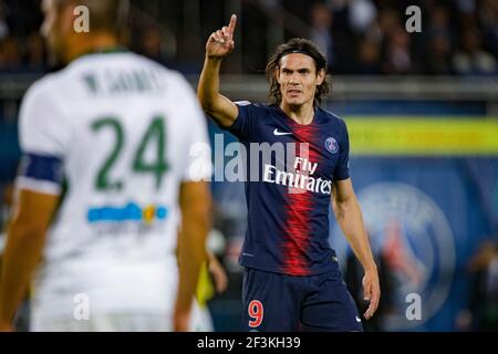 Edinson Cavani von PSG während des französischen Ligue-1-Fußballspiels zwischen Paris Saint-Germain und AS Saint-Etienne am 14. September 2018 im Stadion Parc des Princes in Paris, Frankreich - Foto Geoffroy Van der Hasselt / DPPI Stockfoto