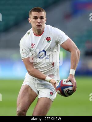 Datei-Foto vom 13-03-2021 von Englands Henry Slade während des Guinness Six Nations-Spiels im Twickenham Stadium, London. Bilddatum: Samstag, 13. März 2021. Ausgabedatum: Mittwoch, 17. März 2021. Stockfoto