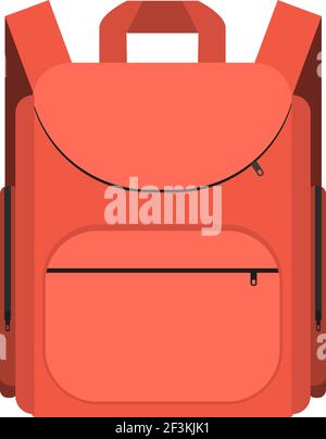 roter Rucksack isoliert auf weißem Hintergrund Stock Vektor