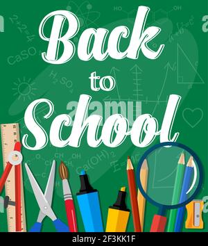 Zurück zur Schule Titel Wörter Stock Vektor