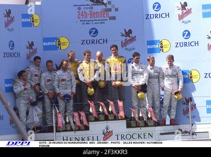 AUTO - 24 HEURES DU NURBURGRING 2003 - 20030601 - FOTO : GILLES BOUVIER / AUTOMEDIA PODIUM Stockfoto