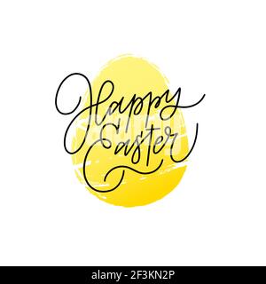 Frohe Ostern Ei moderne Kalligraphie Grußkarte Stock Vektor