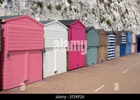 Beach Huts, Stone Bay, Broadstairs, Kent, England Stockfoto