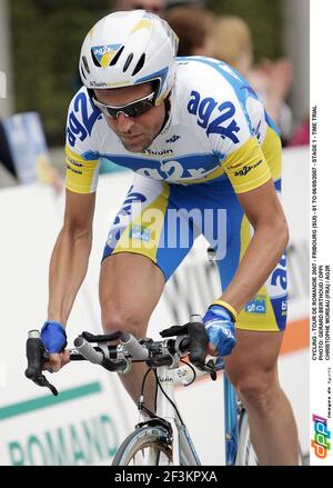 RADFAHREN - TOUR DE ROMANDIE 2007 - FREIBURG (SUI) - 01 BIS 06/05/2007 - ETAPPE 1 - ZEITFAHREN FOTO: GERARD BERTHOUD / DPPI CHRISTOPHE MOREAU (FRA) / AG2R Stockfoto