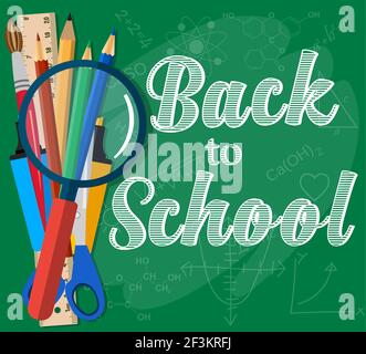 Zurück zur Schule Titel Wörter Stock Vektor