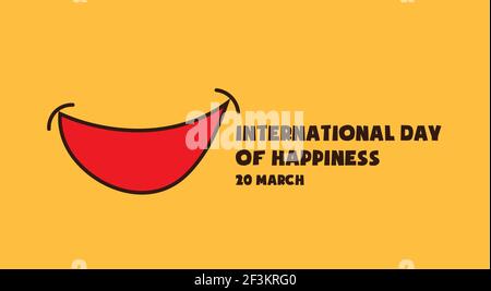 International Day of Happiness Poster, Smile Banner, Illustration Vektor Stock Vektor