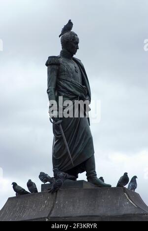 Statue von Simon Bolivar in der Mitte des Bolivar-Platzes, Bogota, Kolumbien Stockfoto