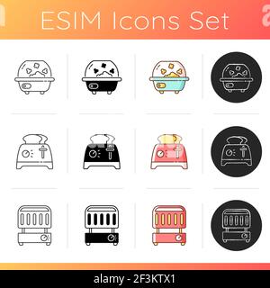 Symbole für Küchengeräte eingestellt Stock Vektor