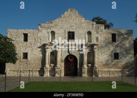 The Alamo Mission, Ort der berühmten Schlacht in der Texas Revolution, Februar-März 1836, San Antonio, Texas, USA Stockfoto