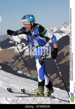BERGSKI - WELTMEISTERSCHAFTEN 2007/2008 - MORGINS (SUI) - 24/02/2008 - FOTO : GERARD BERTHOUD / DPPI INDIVIDUAL MEN - DENNIS BRUNOD (ITA) / 3RD Stockfoto