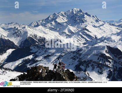 ALPINISMUS SKIFAHREN - PIERRA MENTA 2009 - ARECHES BEAUFORT (FRA) - 12 BIS 15/03/2009 - FOTO : GERARD BERTHOUD / DPPI ILLUSTRATION Stockfoto