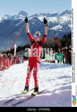 BERGSKI - WELTMEISTERSCHAFTEN 2007/2008 - MORGINS (SUI) - 24/02/2008 - FOTO : GERARD BERTHOUD / DPPI EINZELNE MÄNNER - FLORENT TROILLET (SUI) / 2ND Stockfoto