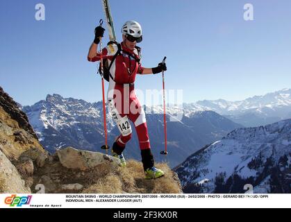 BERGSKI - WELTMEISTERSCHAFT 2007/2008 - MORGINS (SUI) - 24/02/2008 - FOTO : GERARD BERTHOUD / DPPI EINZELNE MÄNNER - ALEXANDER LUGGER (AUT) Stockfoto