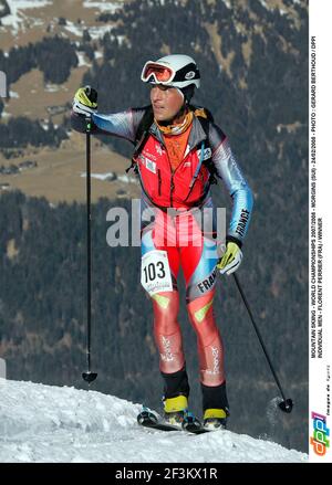 BERGSKI - WELTMEISTERSCHAFT 2007/2008 - MORGINS (SUI) - 24/02/2008 - FOTO : GERARD BERTHOUD / DPPI EINZELNE MÄNNER - FLORENT PERRIER (FRA) / SIEGER Stockfoto