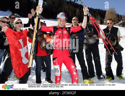 BERGSKI - WELTMEISTERSCHAFTEN 2007/2008 - MORGINS (SUI) - 24/02/2008 - FOTO : GERARD BERTHOUD / DPPI EINZELNE MÄNNER - FLORENT TROILLET (SUI) / 2ND Stockfoto