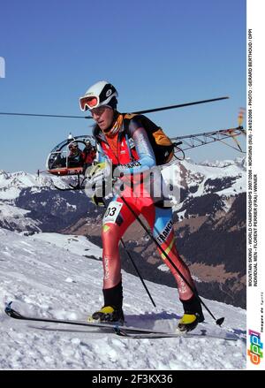 BERGSKI - WELTMEISTERSCHAFT 2007/2008 - MORGINS (SUI) - 24/02/2008 - FOTO : GERARD BERTHOUD / DPPI EINZELNE MÄNNER - FLORENT PERRIER (FRA) / SIEGER Stockfoto