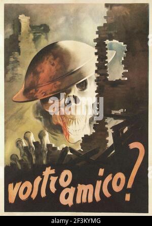 Italienisches antibritisches Propagandaposter. Ihr Freund? Italien, 1944 Stockfoto