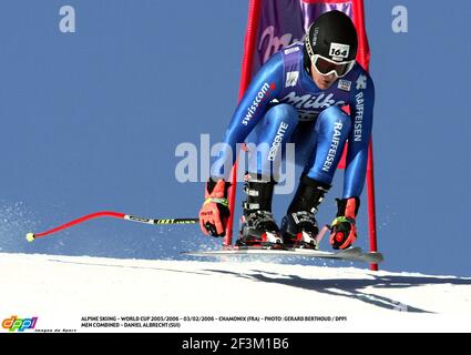 ALPINSKI - WM 2005/2006 - 03/02/2006 - CHAMONIX (FRA) - FOTO : GERARD BERTHOUD / DPPI MÄNNER KOMBINIERT - DANIEL ALBRECHT (SUI) Stockfoto