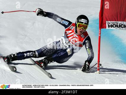 ALPINSKI - WM 2005/2006 - 03/02/2006 - CHAMONIX (FRA) - FOTO : GERARD BERTHOUD / DPPI MÄNNER KOMBINIERT - TED LIGETY (USA) Stockfoto