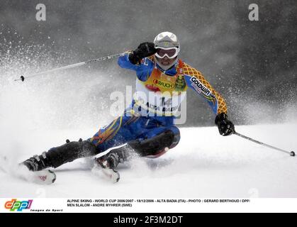 ALPINSKI - WM 2006/2007 - 18/12/2006 - ALTA BADIA (ITA) - FOTO : GERARD BERTHOUD / DPPI MÄNNER SLALOM - ANDRE MYHRER (SWE) Stockfoto