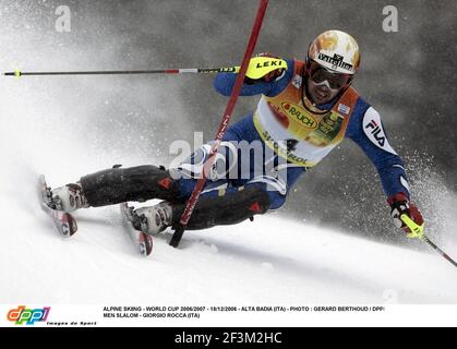 ALPINSKI - WM 2006/2007 - 18/12/2006 - ALTA BADIA (ITA) - FOTO : GERARD BERTHOUD / DPPI MÄNNER SLALOM - GIORGIO ROCCA (ITA) Stockfoto