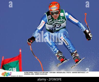 ALPINSKI - WM 2007/2008 - 13/01/2008 - WENGEN (SUI) - FOTO : GERARD BERTHOUD / DPPI DOWNHILL MEN - DIDIER CUCHE (SUI) Stockfoto