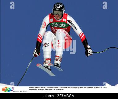 ALPINSKI - WM 2007/2008 - 13/01/2008 - WENGEN (SUI) - FOTO : GERARD BERTHOUD / DPPI DOWNHILL MEN - MICHAEL WALCHOFER (AUT) Stockfoto